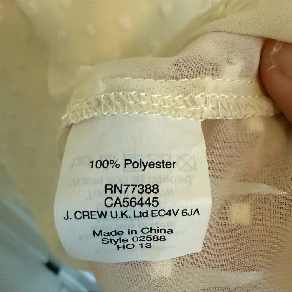 J. Crew Cream Swiss Dot